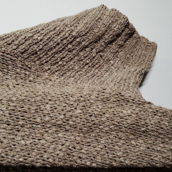 Ann Taylor Loft Lounge sweater women's size medium brown tweed tie oversize - Picture 5 of 6